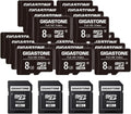 8GB 20-Pack Micro SD Card, Full HD Video, Surveillance Security Cam Action Camera Drone, 80Mb/S Micro SDHC Class 10, with Adapters